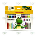 CANETINHAS HIDROGRAFICAS NEO PEN GIGANTE 2MM COM 24 CORES - COMPACTOR REF.: