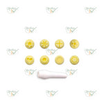 KIT CARIMBOS MINI AMARELO COM 8 UNIDADES 9 PEÇAS - BLUE STAR