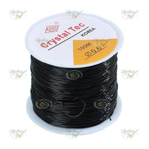 FIO DE SILICONE PRETO 0,6MM COM 100 METROS - LINHAS DOURADAS