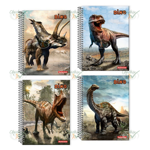 CADERNO 1X1 96 FOLHAS CAPA DURA ESPIRAL  - PANAMERICANA DINO REF.: 2616