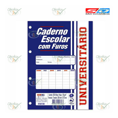 BLOCO PARA FICHARIO 200MM X 275MM 96 FOLHAS - SAO DOMINGOS NEUTRO