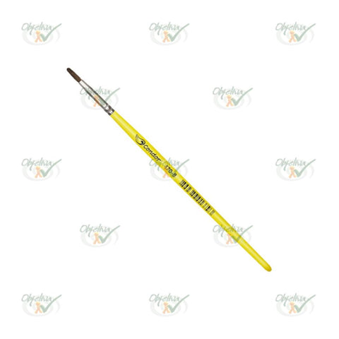 PINCEL 470 N°08 REDONDO PELO DE PONEI CABO CURTO PLASTICO AMARELO - CONDOR REF.: 85249