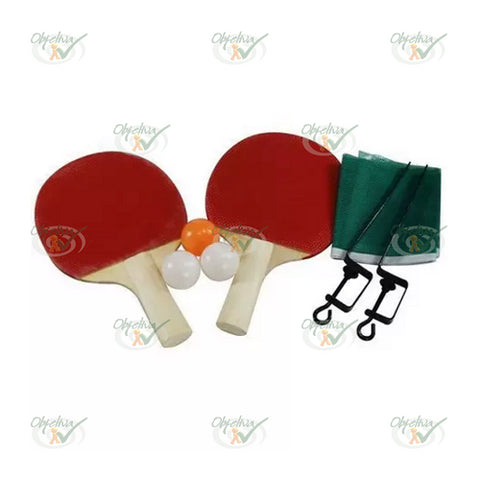 KIT TENIS DE MESA COM 2 RAQUETES+ 3 BOLINHAS + REDE STRIKE ECONOMY  - STARFLEX - REF 25905