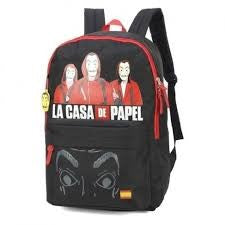 MOCHILA LA CASA DE PAPEL PRETA - MAXLOG REF.: MJ48734CP-PT