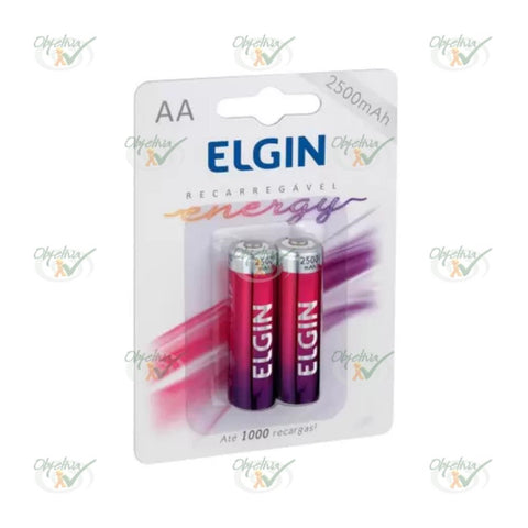 PILHA AA RECARREGAVEL 2500MAH COM 2 UNIDADES - ELGIN