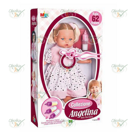 BONECA ANGELINA BELA BAMBINA FALA 62 FRASES - MILK REF.: 211 / 212