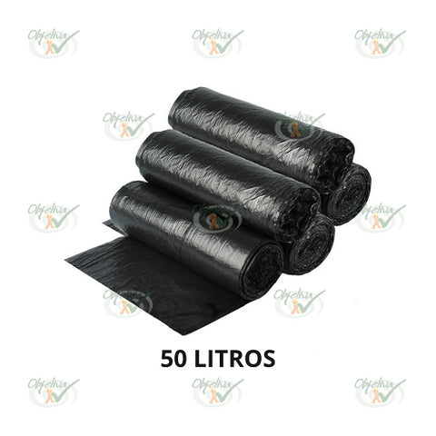 SACO DE LIXO 50 LITROS PRETO MICRA 8 PACOTE COM 100 UNIDADES - OBJETIVA