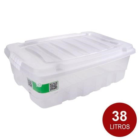 CAIXA PLASTICA MULTIUSO GRAND BOX BAIXA 38 LITROS - PLASUTIL REF.: 2773