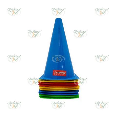 CONE DE SINALIZACAO PEQUENO COLOR COM FURO - STARFLEX REF 050