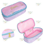 ESTOJO ESCOLAR PRINCESS ROSA E AZUL COM 1 ZIPER - MAXLOG REF.: ET40453PS