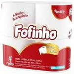 PAPEL HIGIENICO NEUTRO FOLHA DUPLA 30MT COM 4 ROLOS  - FOFINHO COD.: 1038