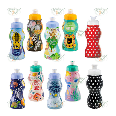 GARRAFA SQUEEZE DIVERSAS ESTAMPAS 250ML - PLASDURAN