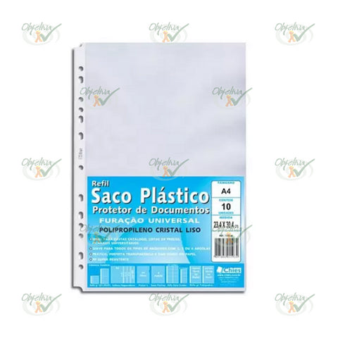 PROTETOR DE DOCUMENTOS A4 FURACAO UNIVERSAL COM 10 LISO - CHIES