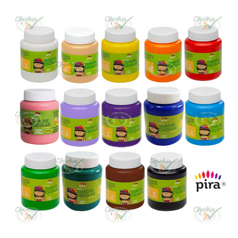 TINTA TEMPERA GUACHE 250ML CORES DIVERSAS - PIRATININGA