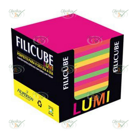 BLOCO PARA RECADO COLORIDO FILICUBE LUMI 8CM X 8CM - FILIPERSON