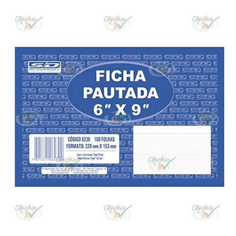 FICHA PAUTADA 6X9 100 FOLHAS 229X153MM - SAO DOMINGOS