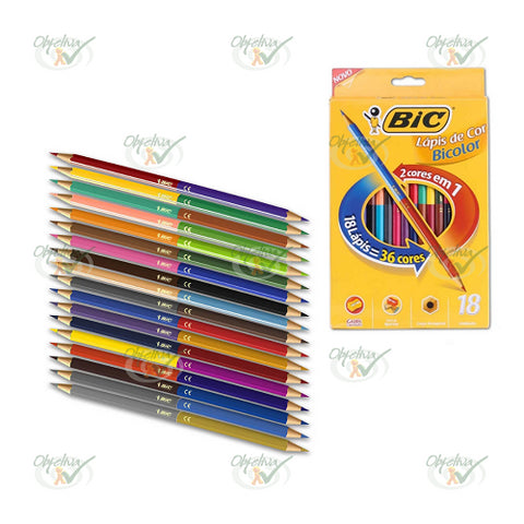 LAPIS DE COR BICOLOR 18 LAPIS 36 CORES - BIC