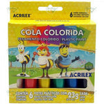 COLA COLORIDA ABELHINHAS COM 6 CORES 23GR CADA - ACRILEX REF.: 02606