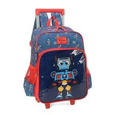 MOCHILA COM RODINHAS ROBO AZUL - MAXLOG REF.: IC34195UP-AZ