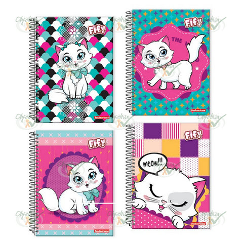 CADERNO 1X4 96 FOLHAS CAPA DURA ESPIRAL FEMININO - PANAMERICANA REF.: 3248