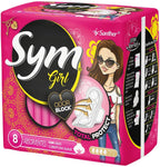 ABSORVENTE GIRL SYM 360° COM ABAS COBERTURA SUAVE COM 8 UNIDADES - SANTHER